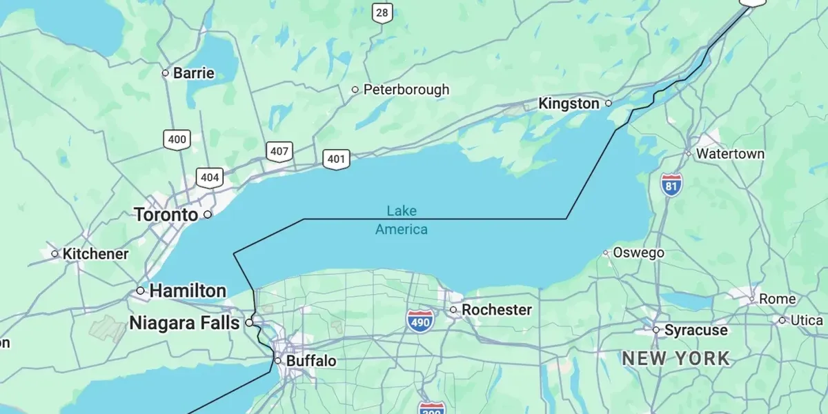Google Maps Changes Lake Ontario to Lake America After Trump’s Executive Order — image 1