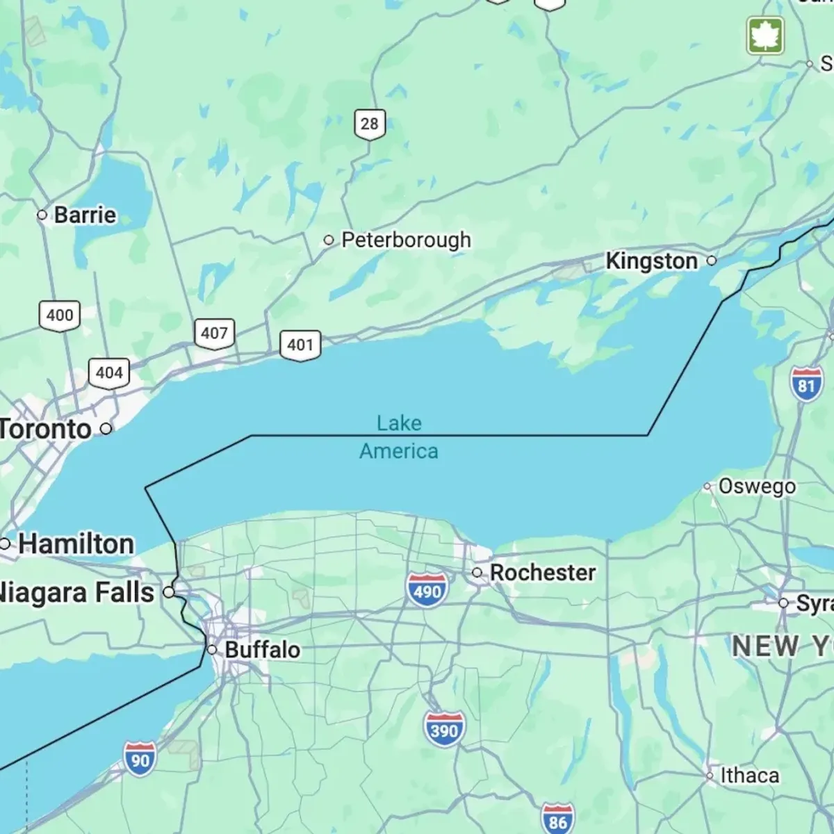 Google Maps Changes Lake Ontario to Lake America After Trump’s Executive Order — image 2